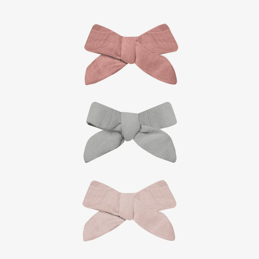 Quincy Mae - BOW WITH CLIP, SET OF 3 || LIPSTICK, SKY, BUBBLEGUM