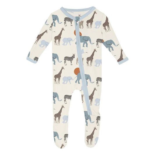 Kickee Pants - Just So Animals (Natural) Footie