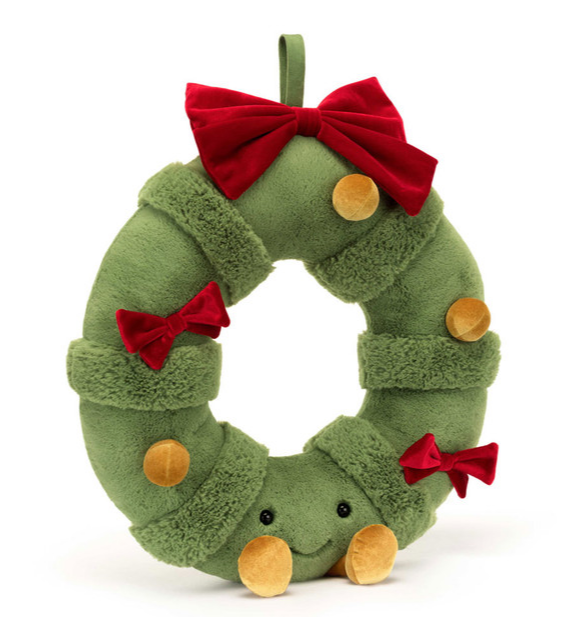 jellycat, wreath, christmas, holiday