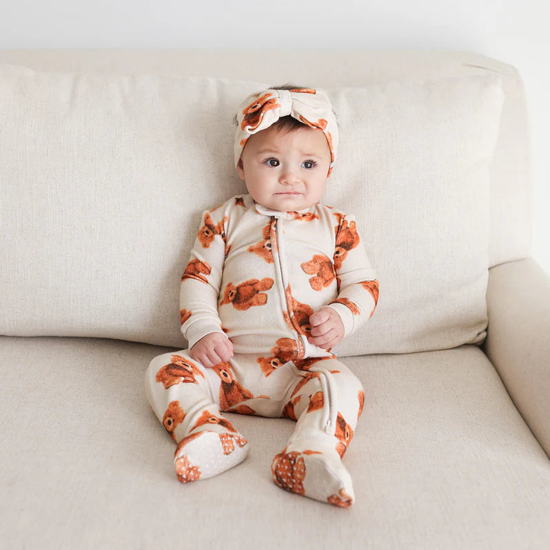 Posh Peanut - Teddy Freddy Footie Zippered One Piece