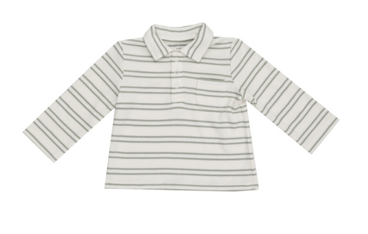 Angel Dear - Ribbed Stripe - Desert Sage Polo Shirt