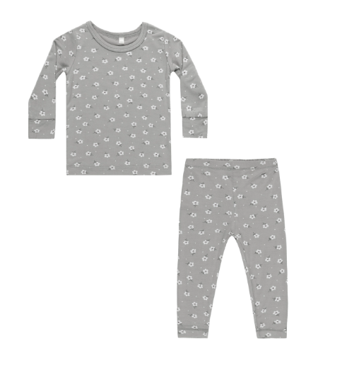 Quincy Mae - Bamboo Pajama Set || Blue Ditsy