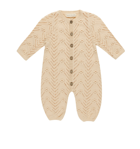 Quincy Mae - Long Sleeve Bobble Romper - Shell