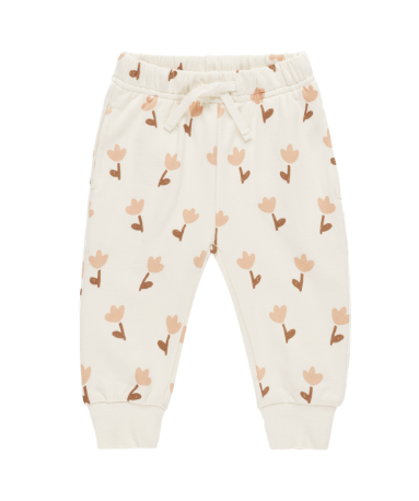 Quincy Mae - Ruffle Fleece Sweatshirt & Relaxed Fleece Sweatpant - Tulips