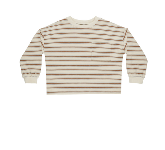 Rylee + Cru - Relaxed Long Sleeve Tee - Saddle Stripe