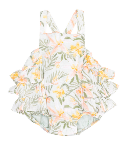 Angel Dear -Ruffle Sunsuit - Island Floral