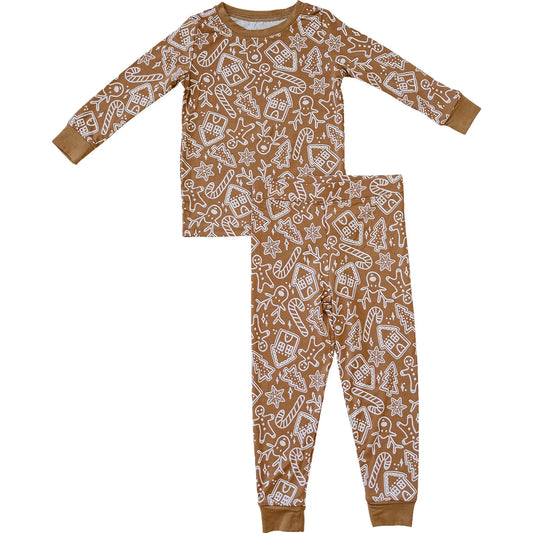 Mebie Baby - Gingerbread Bamboo Cozy Two-Piece PJ Set