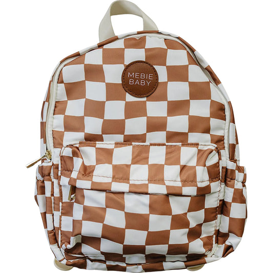 Mebie Baby - Rust Wavy Checkered Mini Backpack