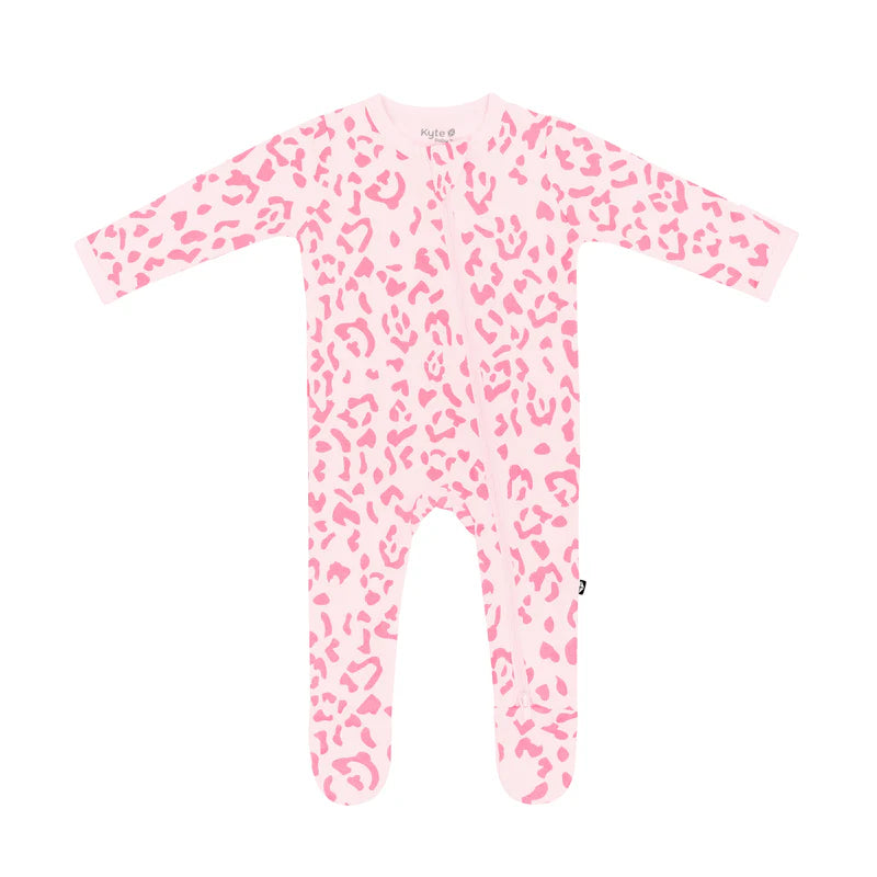 Kyte Baby - Sakura Leopard Zippered Footie PJ