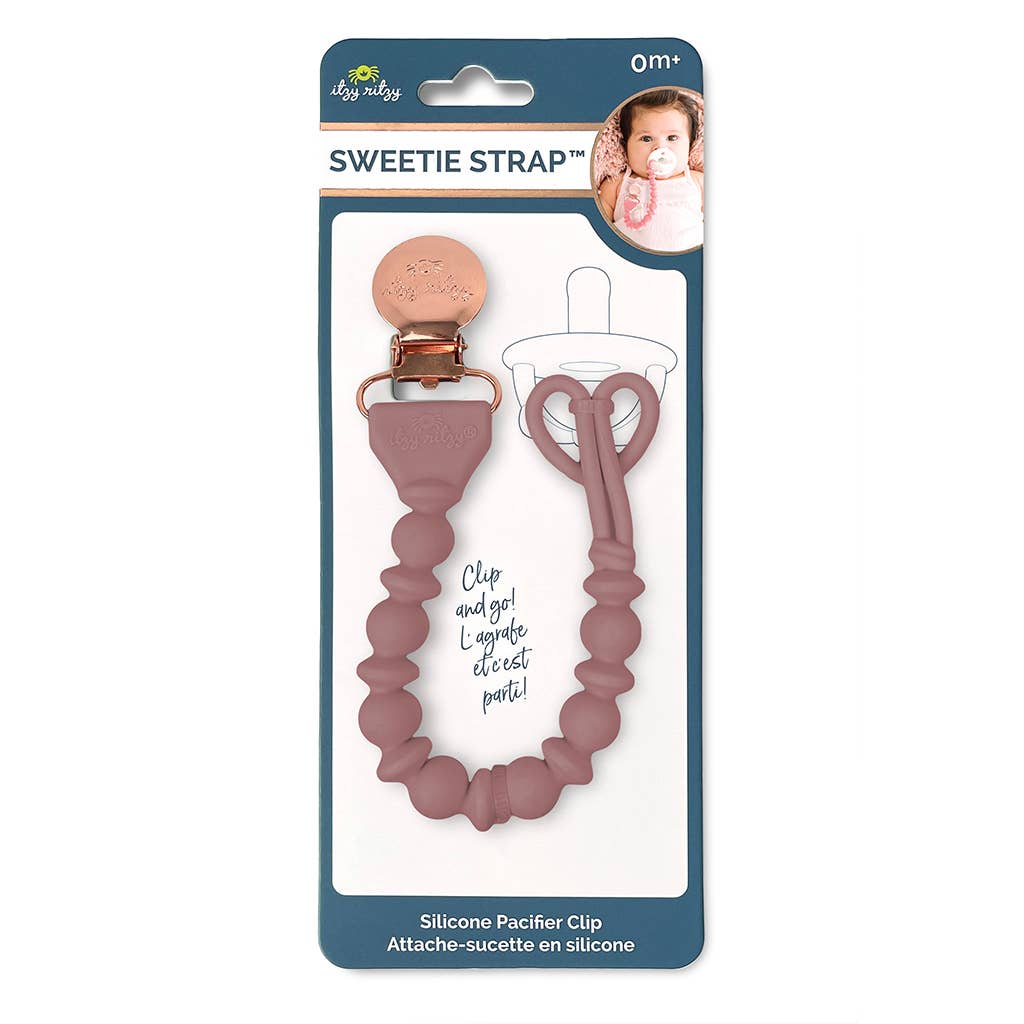 Itzy Ritzy - Sweetie Strap™ Silicone One-Piece Pacifier Clips: Buttercream