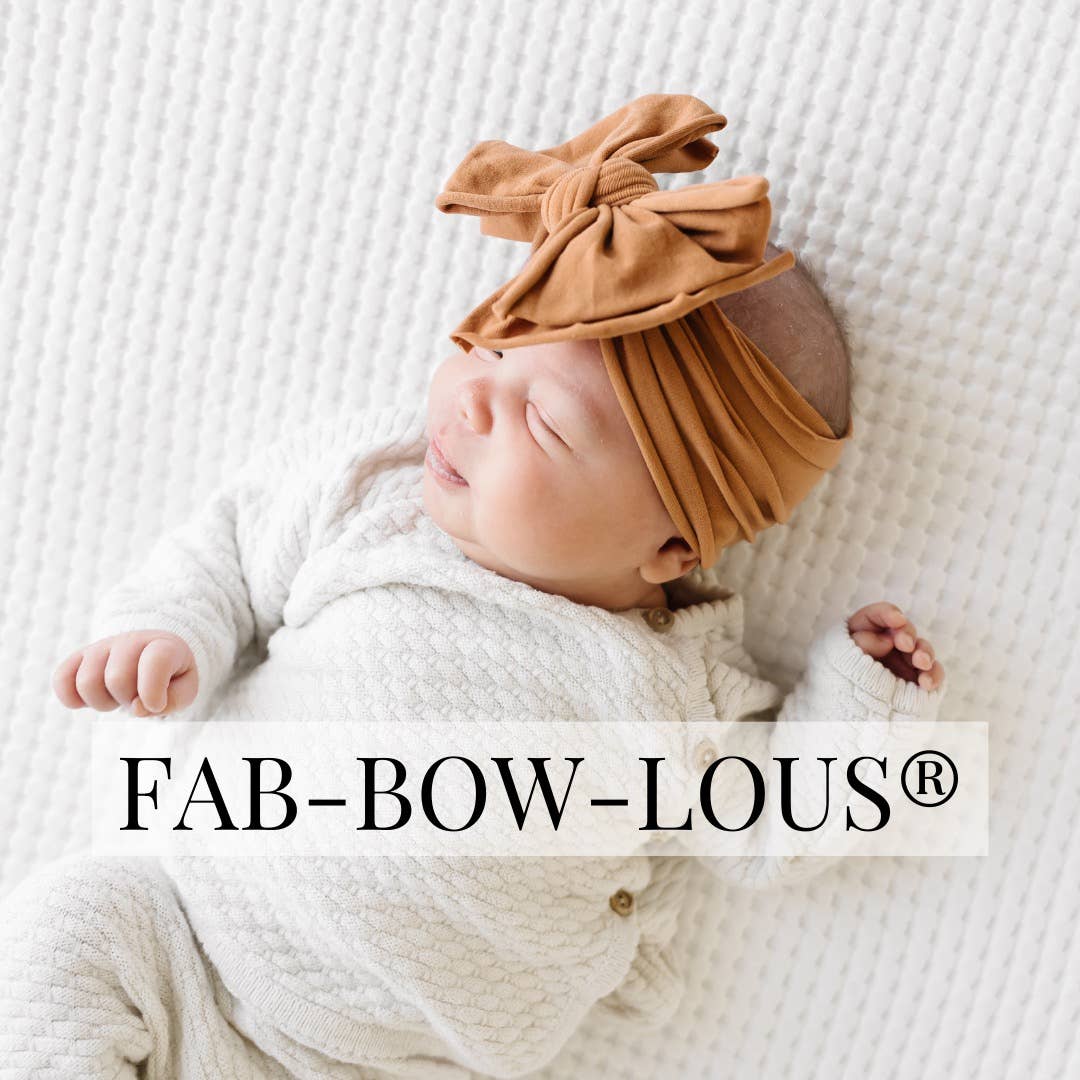 Baby Bling Bows - dusty blue FAB-BOW-LOUS® soft nylon bow headband