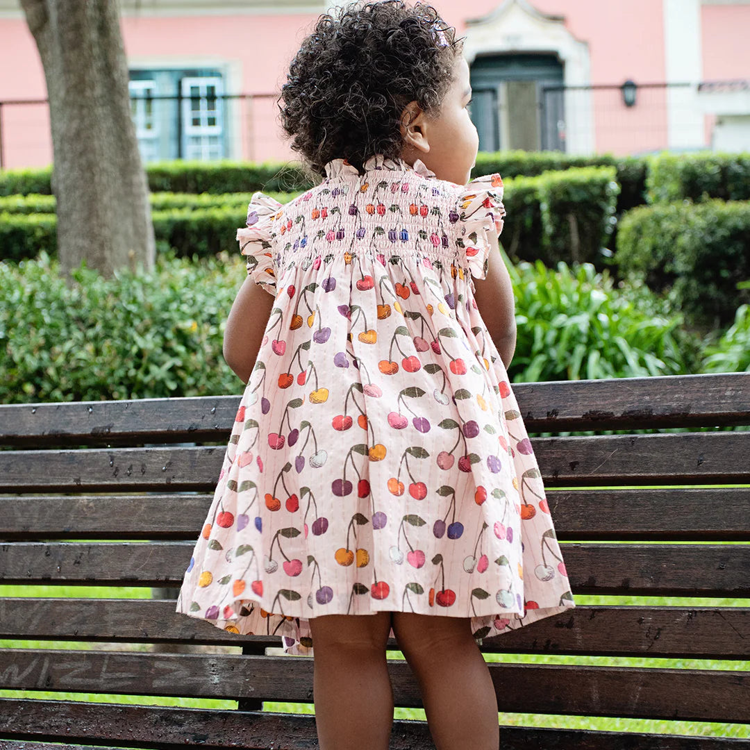 Pink Chicken -  Baby Girls Stevie Dress Set - Cloud Pink Cherry