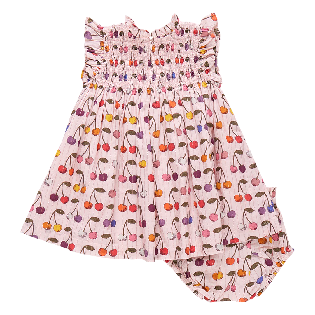 Pink Chicken -  Baby Girls Stevie Dress Set - Cloud Pink Cherry