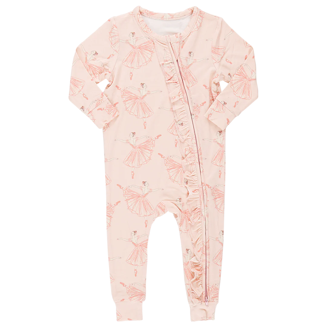 Pink Chicken - Pink Ballerinas | Ruffle Bamboo Romper