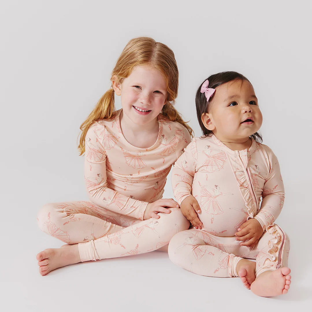 Pink Chicken - Pink Ballerinas | Ruffle Bamboo Romper