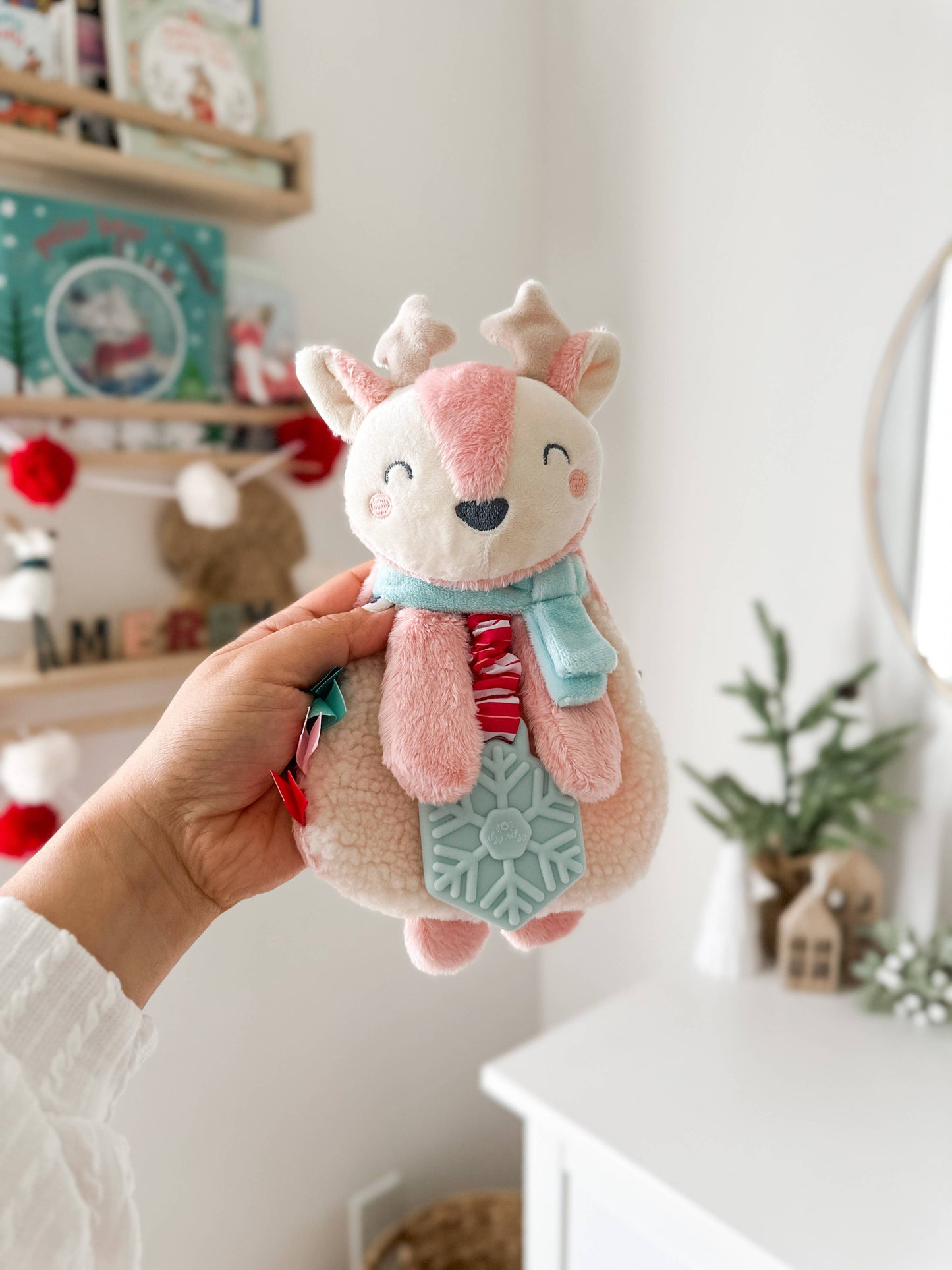 Itzy Ritzy - Holiday Itzy Lovey™ Plush + Teether Toy: Reindeer