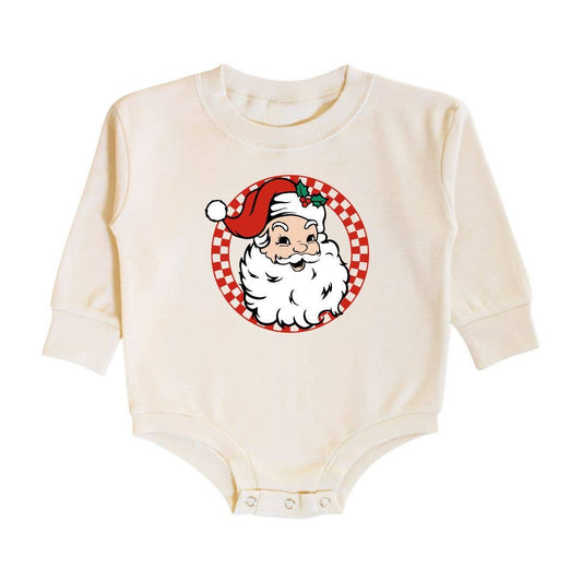 Sweet Wink - Retro Santa Christmas Long Sleeve Romper