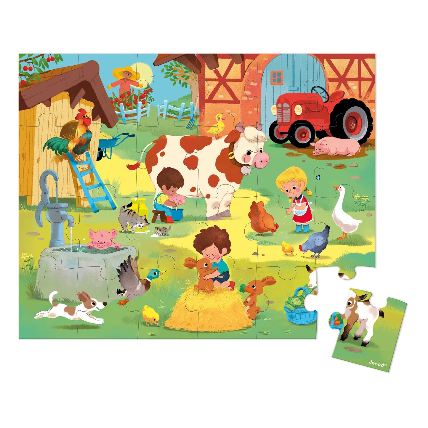 Janod - Puzzle - a Day at the Farm - 24 Pcs