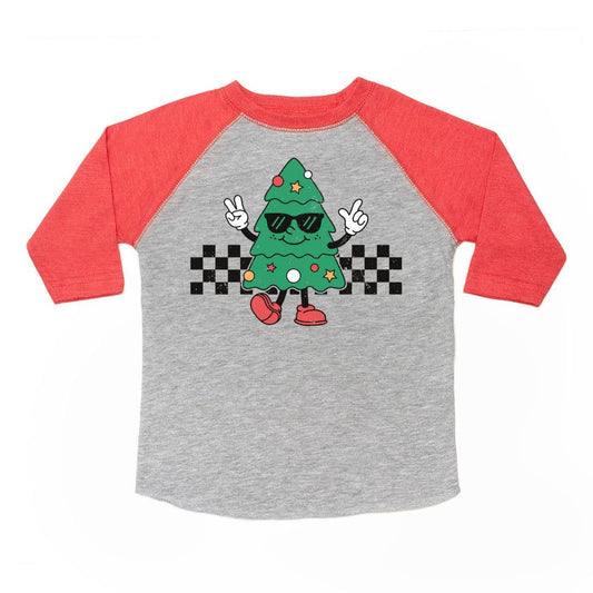 Sweet Wink - Christmas Tree Dude 3/4 Sleeve Shirt - Kids Holiday Tee