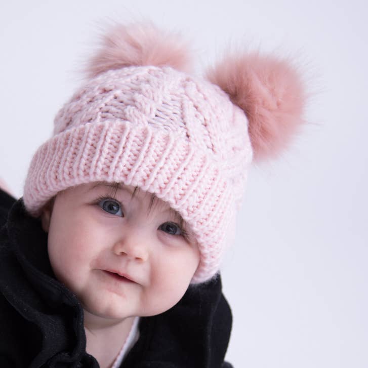 Huggalugs - Blush Pink Fluffer Beanie Hat