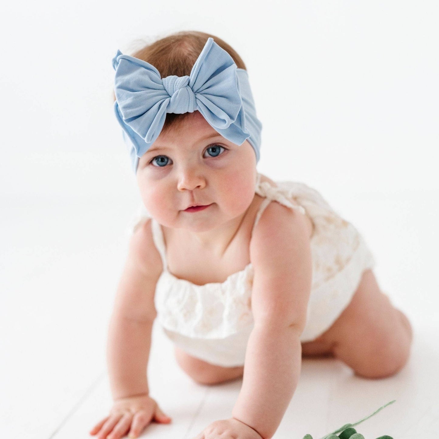 Baby Bling Bows - dusty blue FAB-BOW-LOUS® soft nylon bow headband