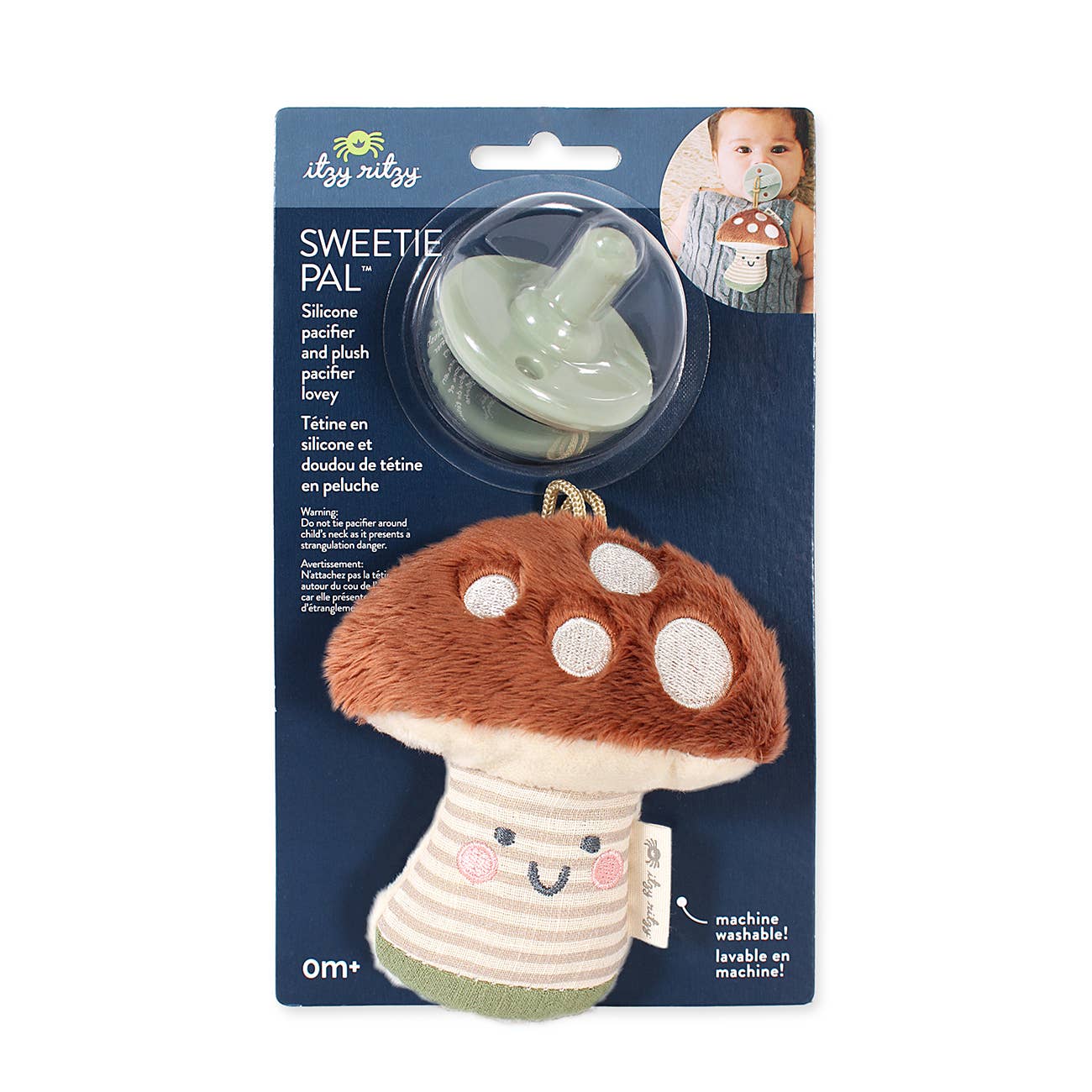 Itzy Ritzy - Sweetie Pal™ Plush & Pacifier: Ash the Mushroom