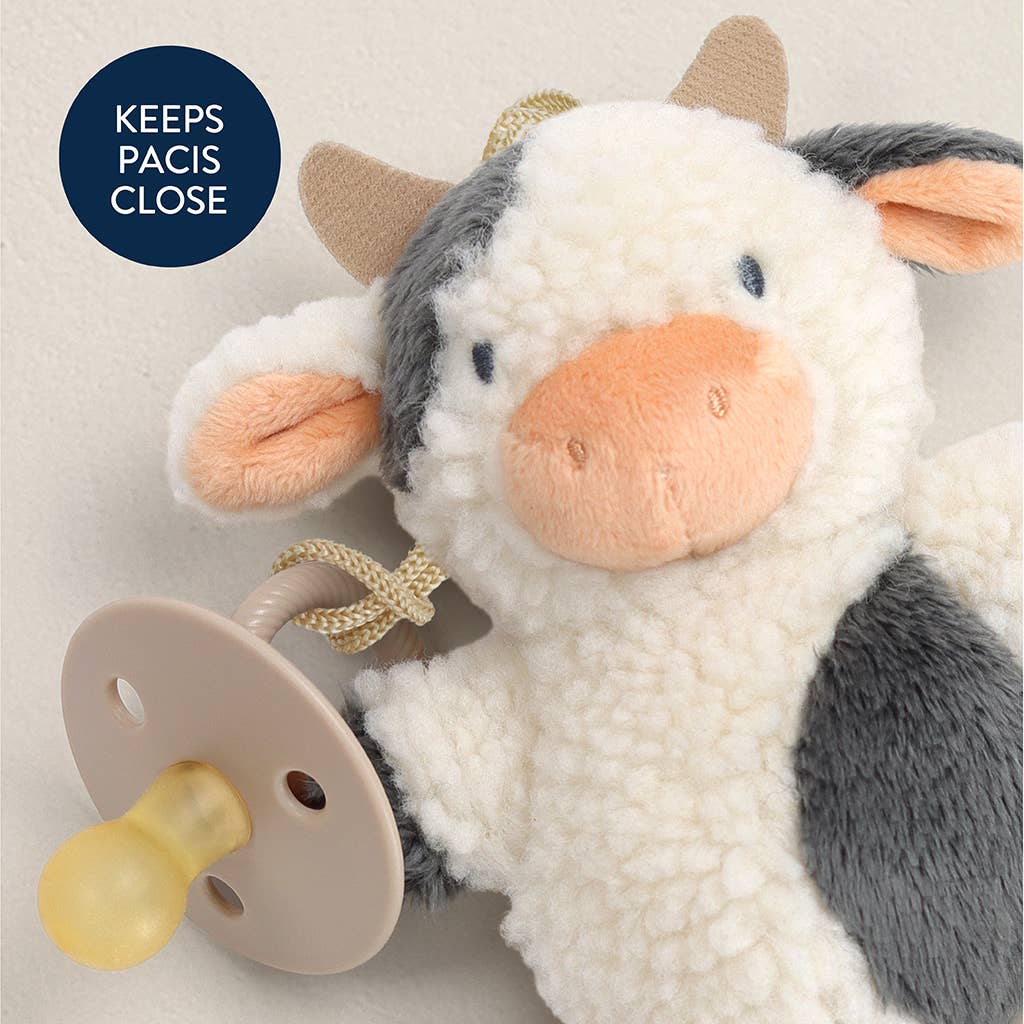 Itzy Ritzy -Bitzy Pal Natural Rubber Pacifier & Stuffed Animal: Cow