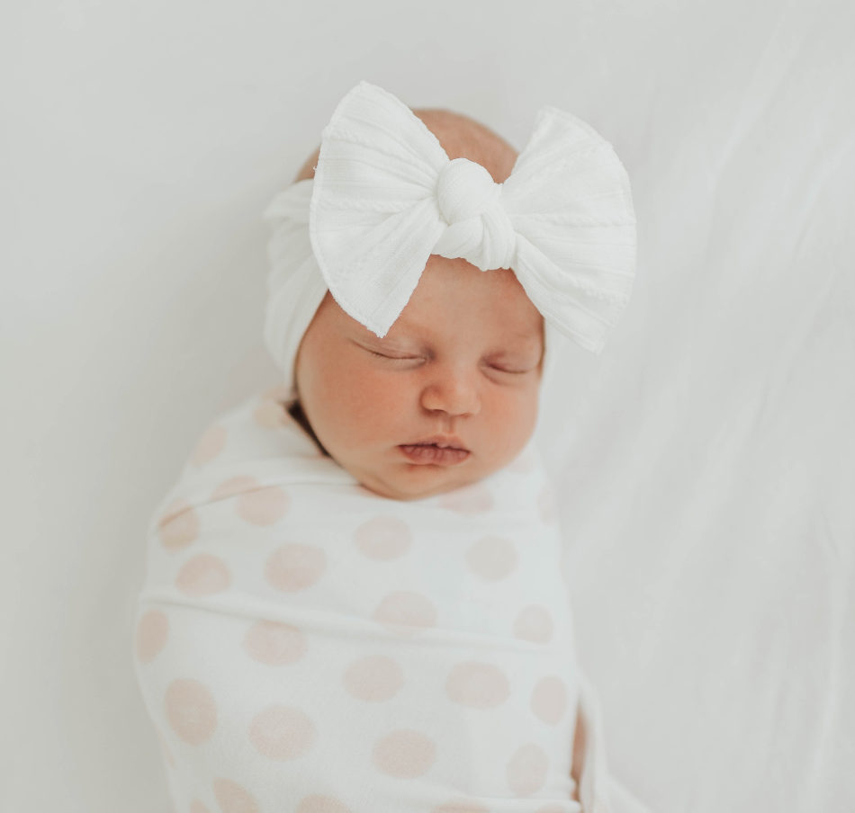 Baby Bling Bows - blush Baby Bling® Cable Knit Knot soft nylon headband