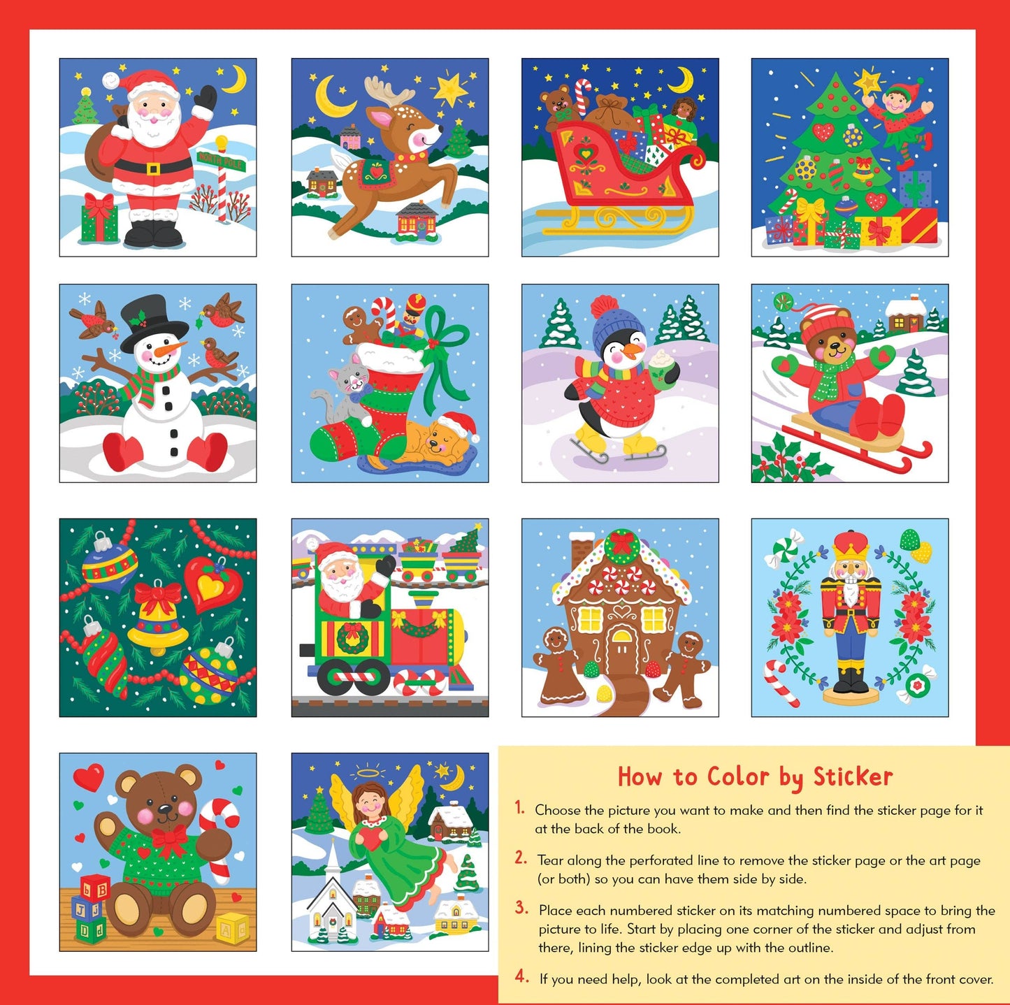 Peter Pauper Press - Christmas First Color by Sticker Book