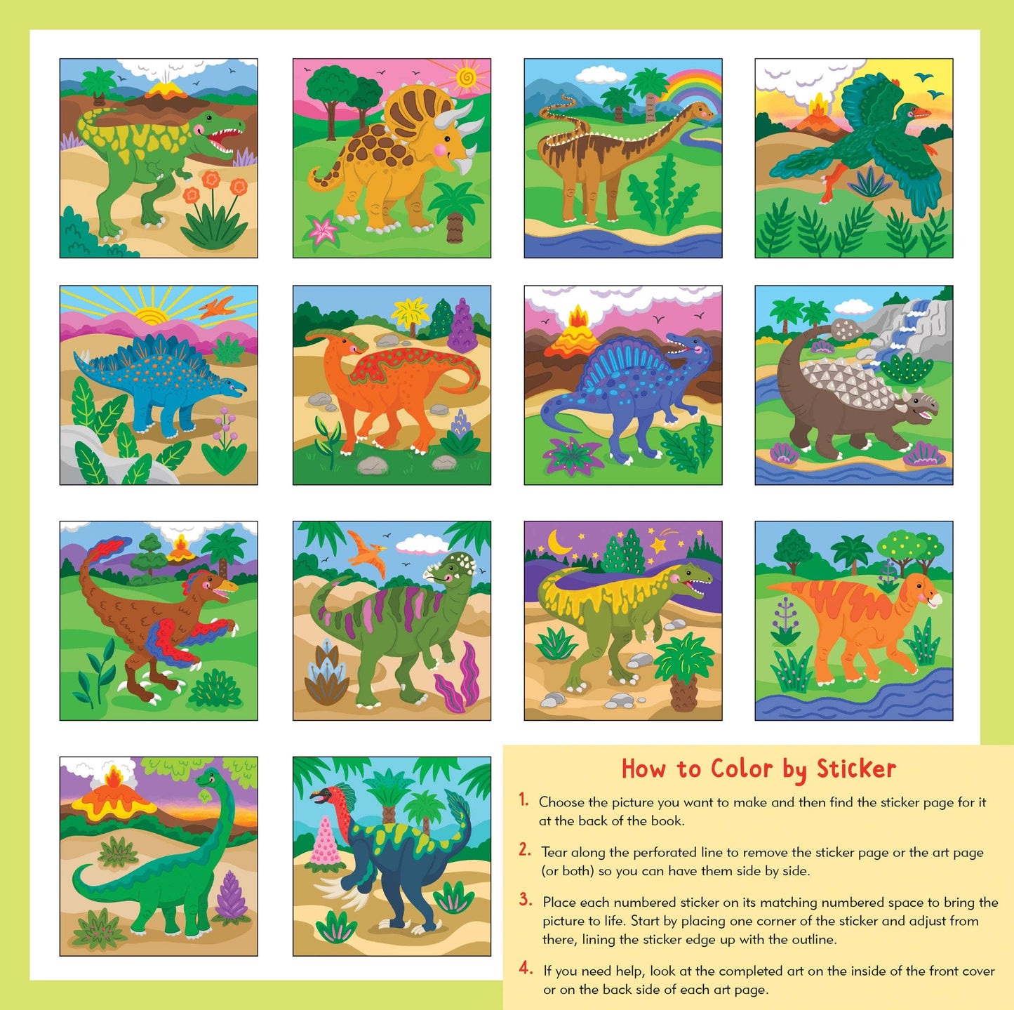 Peter Pauper Press - Dinosaurs First Color by Sticker Book