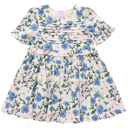 Pink Chicken -  Girls Raquel Dress - Melon Daisy Floral