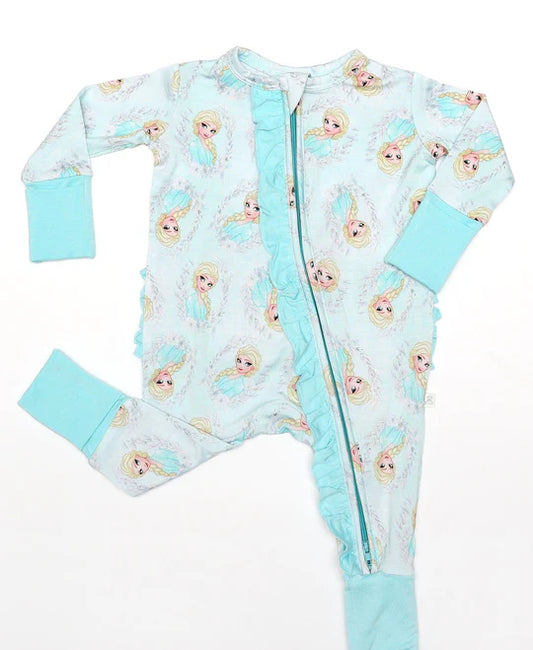 Charlie's Project Kids - Disney Frozen Elsa Ice Princess Zip Romper PJ