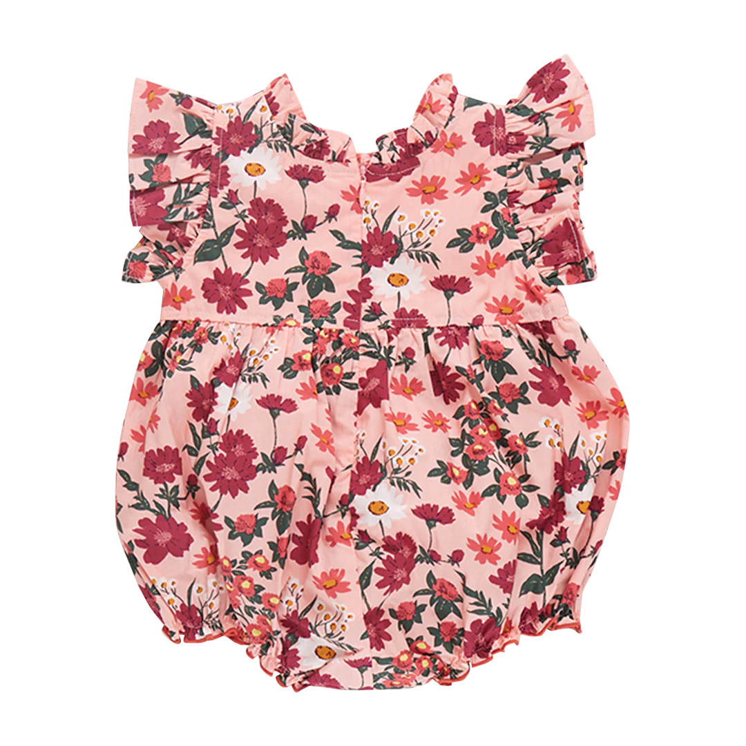 Pink Chicken - Baby Girls Jennifer Bubble - Pink Daisy Floral