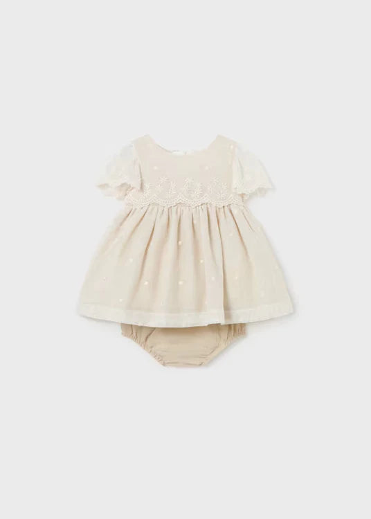 Mayoral - Ivory Embroidered tulle dress