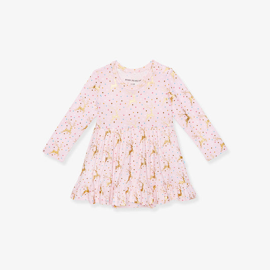 Posh Peanut - Ryleigh - Long Sleeve Ruffled Bodysuit Dress