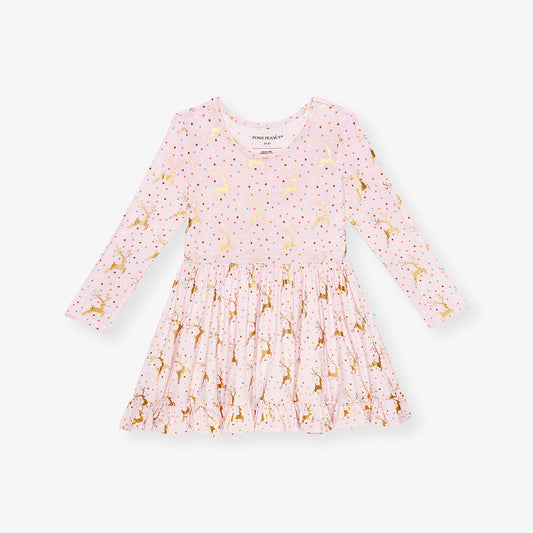 Posh Peanut - Ryleigh - Long Sleeve Ruffled Twirl Dress