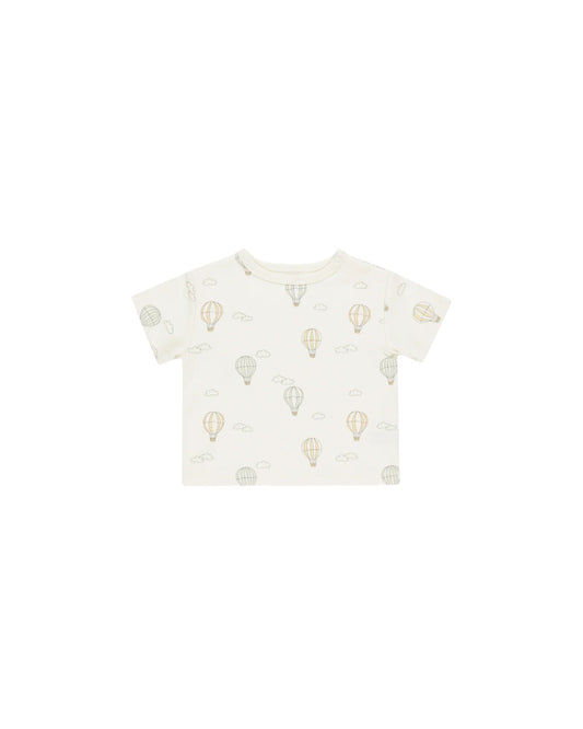 Quincy Mae - HOT AIR BALLOONS BOXY TEE AND PLAY SHORTS IN BLUE