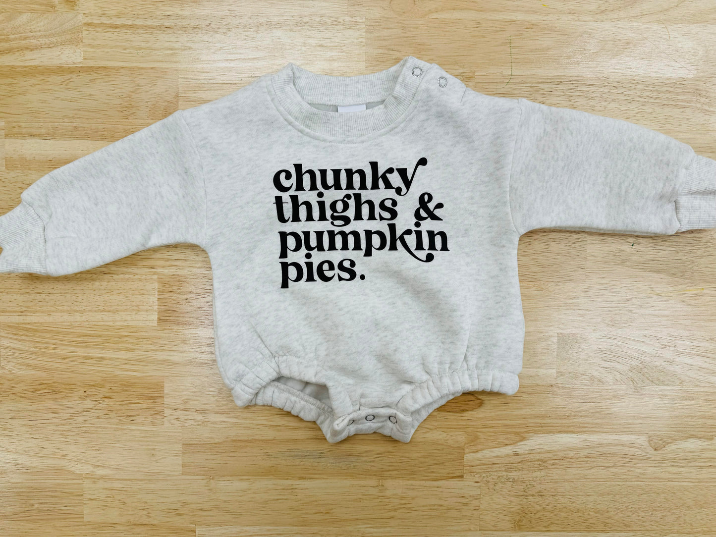 kins + noah co - chunky thighs and pumpkin pies sweater romper