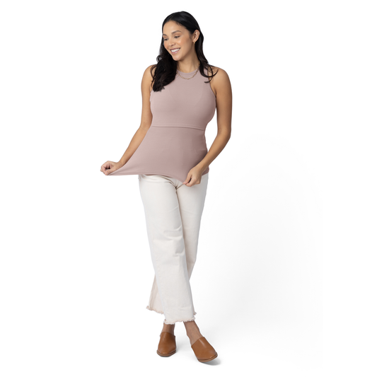 Kindred Bravely - Ribbed Bamboo Racerback Nursing Tank in Lilac Stone