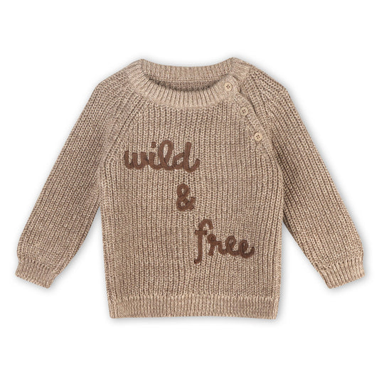 Viverano Organics - Wild & Free Embroidered Chunky Knit Baby Sweater (Organic)