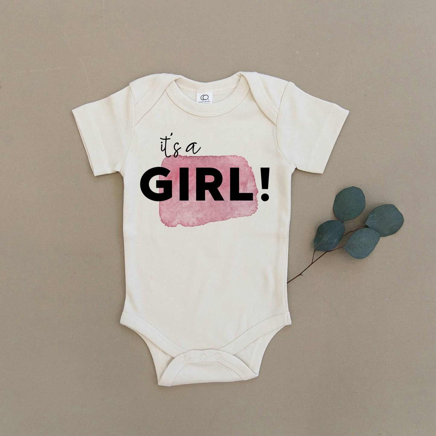 Urban Baby Co. - It's a Girl Pregnancy Announcement Organic Baby Onesie