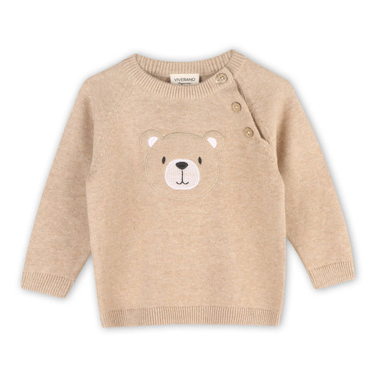 Viverano Organics - Teddy Bear Applique Baby Raglan Pullover (Organic Cotton)